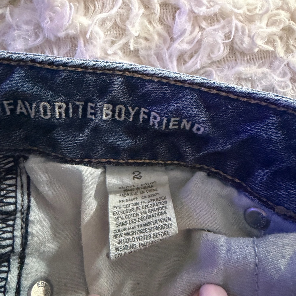 American Eagle Outfitters Favorite Boyfriend Jeans - Dark Blue Denim